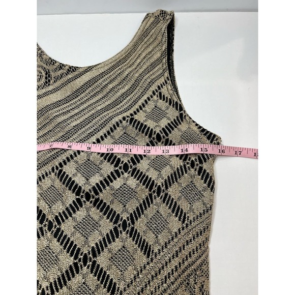 BEAUTIFUL Vintage Harlow 10 Knit Crochet Fringed Lace Stretchy Tank Maxi Dress - Picture 7 of 11